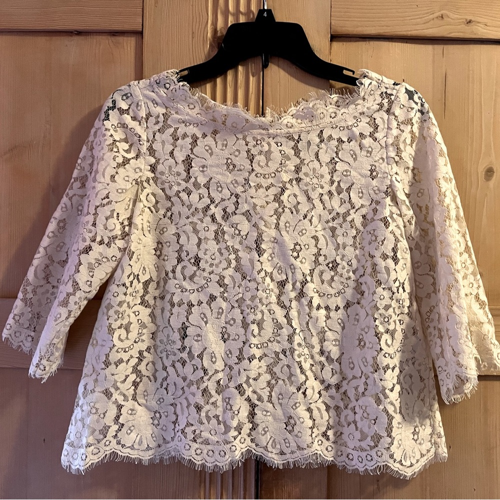 Joie cream lace blouse, size xs